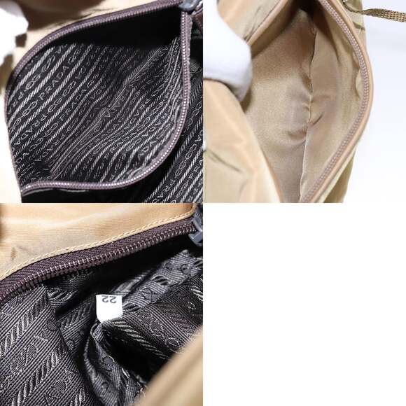 PRADA Shoulder Bag Nylon Beige Silver - Picture 13 of 13